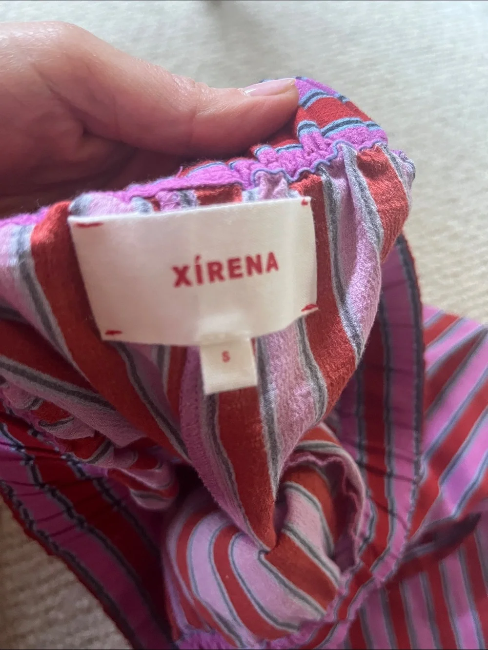 XiRENA Pink and Red Striped Ankle Pants - Picture 2 of 7